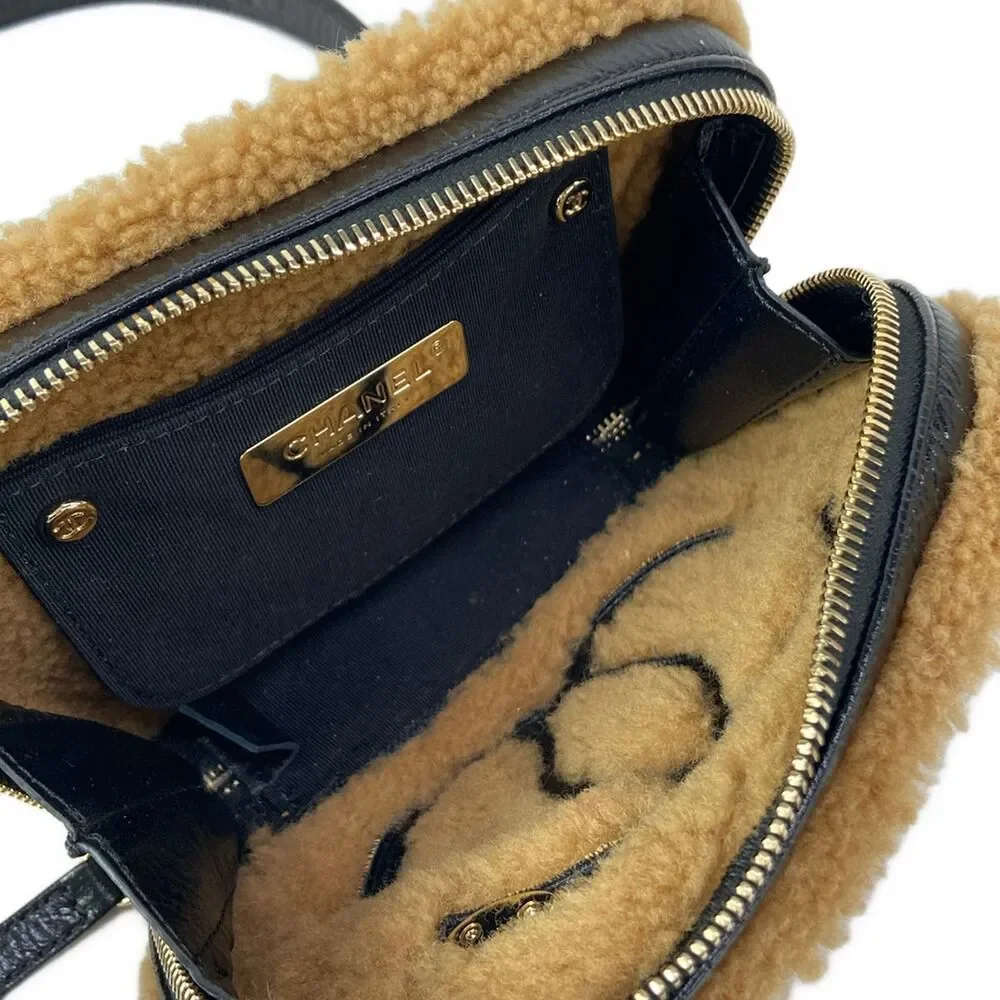 Chanel CC Fan Bum Bag Black Light Brown